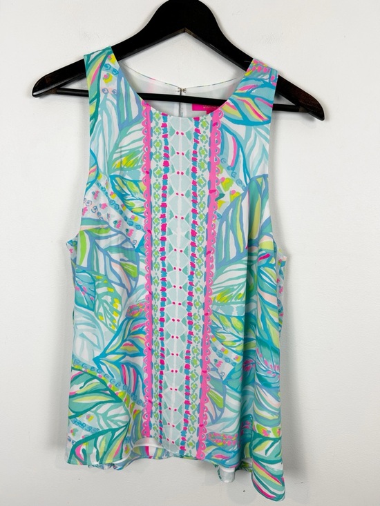 Lilly Pulitzer Tops - Lilly Pulitzer Lyle Sleeveless Blouse Women's Size Large Blue/Green/Pink